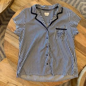 💗Kate Spade Striped Button Up With Heart Pocket